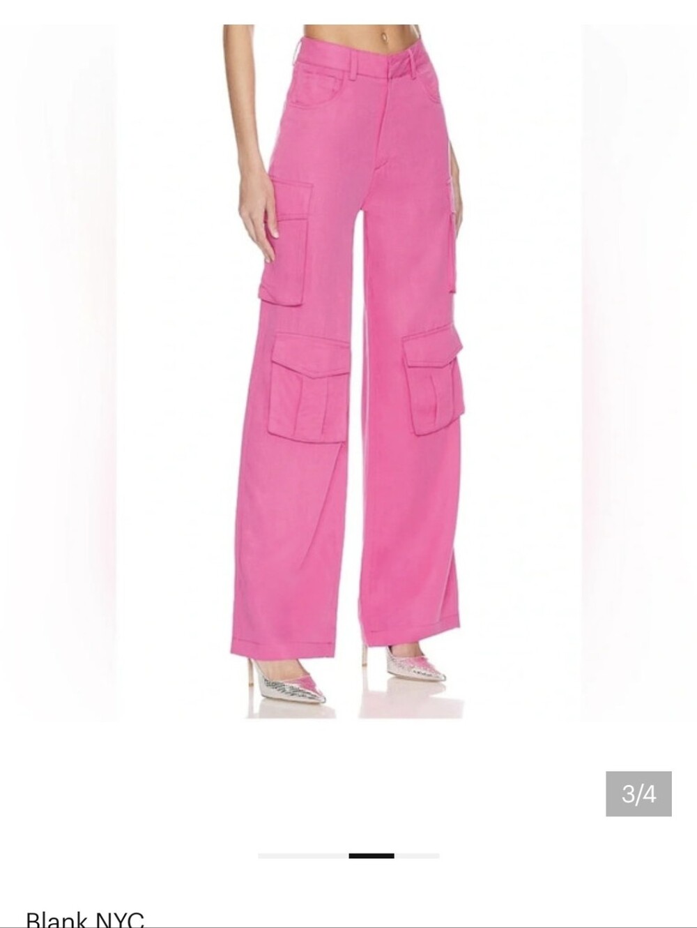New  BLANK NYC The Franklin High Waist Cargo Pants in Hot Pink Sz 25 NWOT $98 - Picture 3 of 4